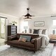 preview thumbnail 2 of 5, Industrial 3-Blade 3-Light Black and Brown Retractable Caged Ceiling Fan with Light Kit and Remote - 36 Inches