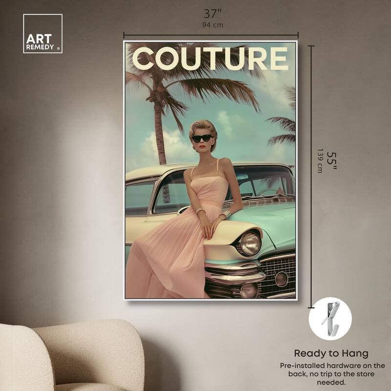 Vintage Beach Car Cover Canvas by Art Remedy
