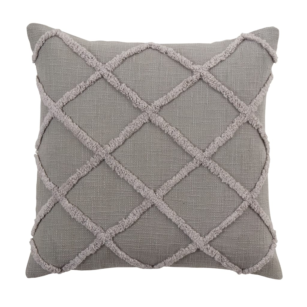 Tufted Pillow With Diamond Design