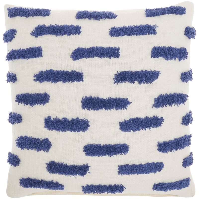 Mina Victory Life Styles Tufted Lines Geometric 18" x 18" Indoor Throw Pillow