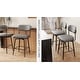 preview thumbnail 15 of 14, 360° Swivel Leather Cushioned Bar Chairs with Sturdy Iron Legs, Set of 2