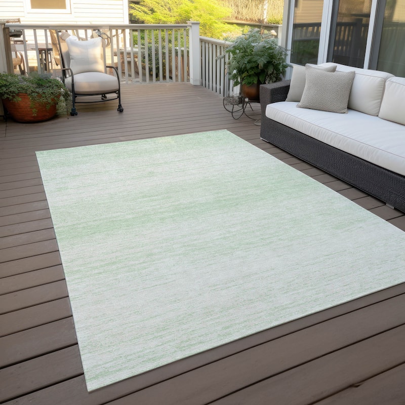 Machine Washable Indoor/ Outdoor Chantille Ombre Stripes Rug - Mint - 8' x 10'