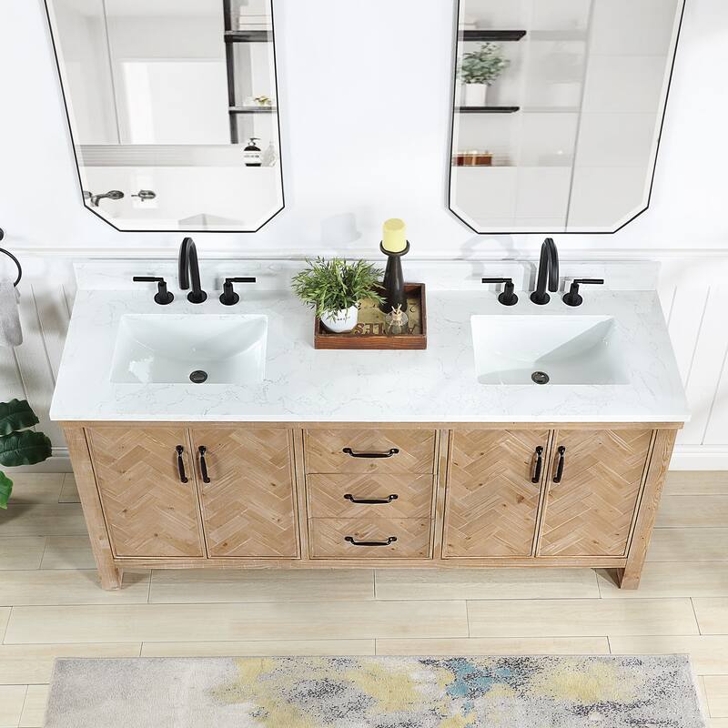 Javier Bath Vanity with Composite Stone Top and Mirror