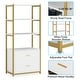 preview thumbnail 16 of 16, 4-Tier White Bookshelf with 2 Drawers, Etagere Standard Book Shelves Display Shelf for Home Office - 60”H x 23.6”L x 15.7”W