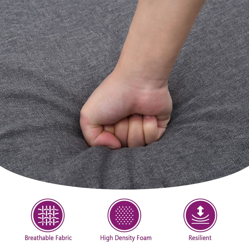 vidaXL Bench Black Polyester, Foam, Plywood Medium Bench Rectangular - 13.8 x 27.6 x 16.1 in