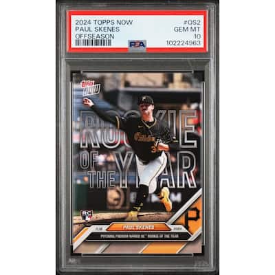 Paul Skenes 2024 Topps Now Rookie of the Year Baseball Rookie Card #OS2 Graded PSA 10 - 8' x 11'