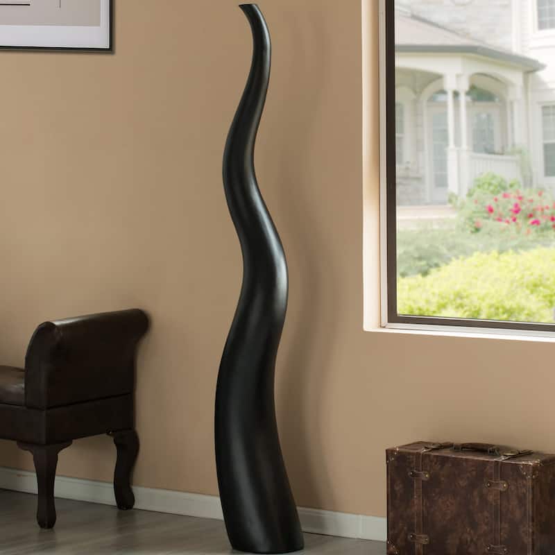 Tall Ceramic White Animal Horn Floor Vase Elegant for Entryway Dining Living Room Decor Statement Piece with Distinctive Antler