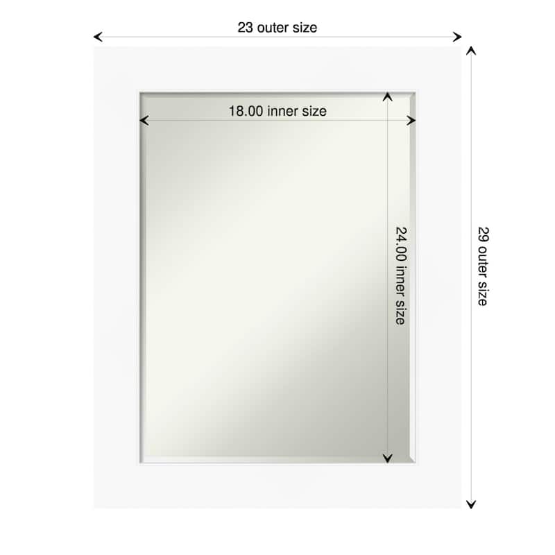 Petite Bevel Bathroom Wall Mirror - Cabinet White Frame - Cabinet White - 23 x 29 in - 23 x 29 in - Cabinet White