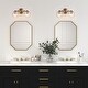 preview thumbnail 4 of 15, Modern Glam Black Gold 2/3/4 Light Bathroom Vanity Light Globe Seeded Glass Wall Sconces