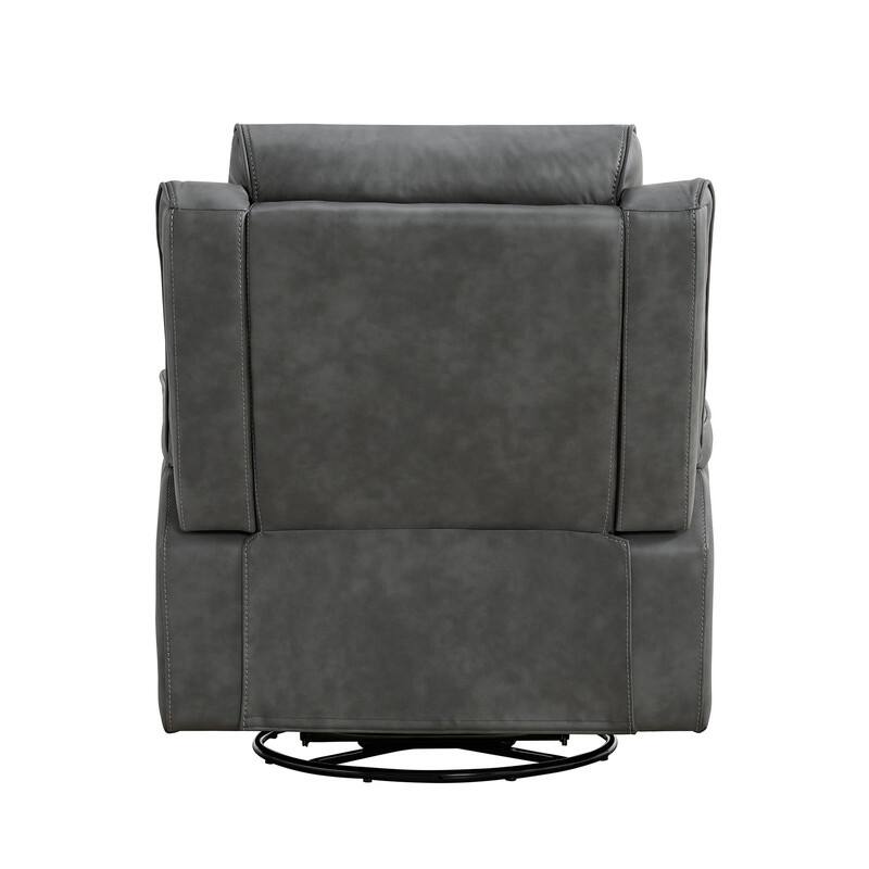 Spruce & Spring Alexis Swivel Manual Recliner Faux Leather Glider Recliner