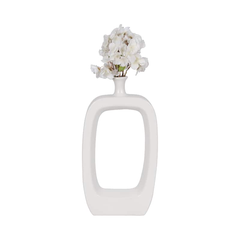 Sagebrook Home Modern Coastal Cut Out Ceramic Bud Vase