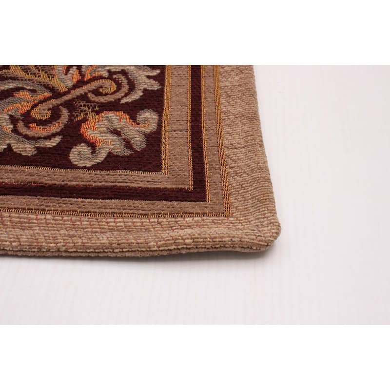 ECARPETGALLERY Machine Woven Lotus Mod Brown Chenille Rug - 5'9 x 7'9