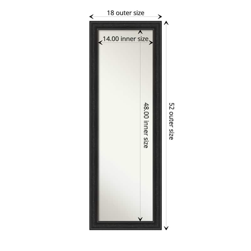 Non-Beveled Full Length On The Door Mirror - Black Frame - Shipwreck Black Narrow