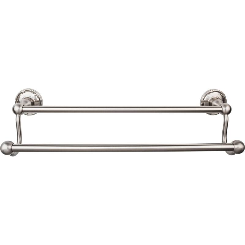Top Knobs Edwardian Bath 18 Inch Double Towel Bar Ribbon Backplate - Brushed Satin Nickel