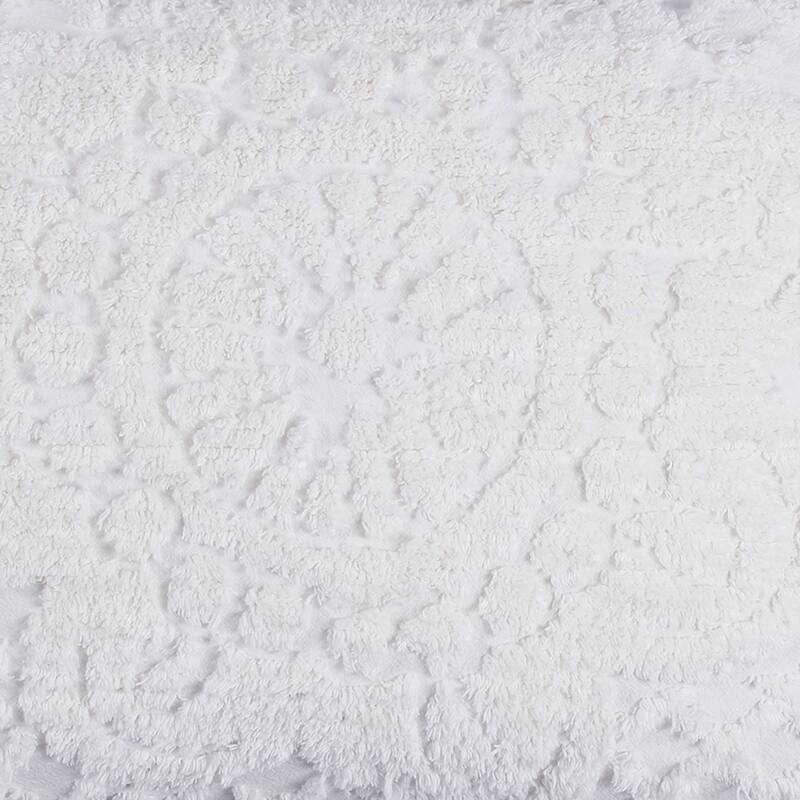 King Wedding Ring Tufted Chenille Bedspread - Blue