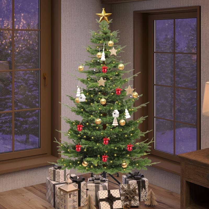 Moasis 6.5/7 ft Pre-Lit Artificial Aspen Fir Artificial Christmas Tree with 500 Multi-Mode Lights