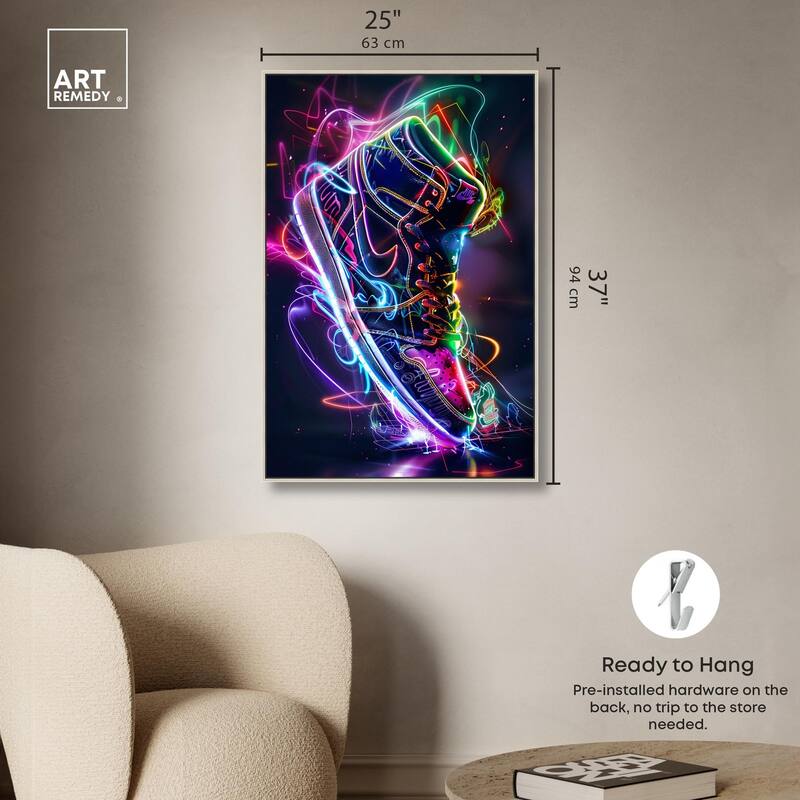 Bright Lights Sneaker Canvas by Art Remedy