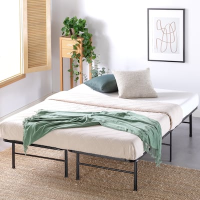 Priage by ZINUS Black Metal SmartBase® 14 Inch Essential Mattress Foundation with Bamboo Slats