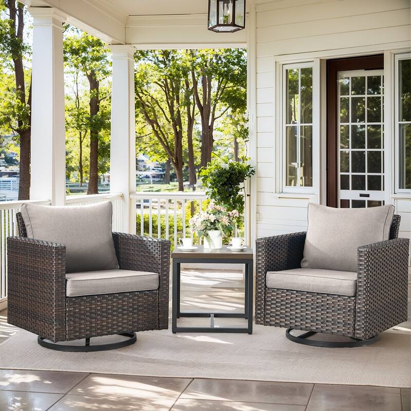 Outdoor Swivel Glider Chairs with Soft Cushion