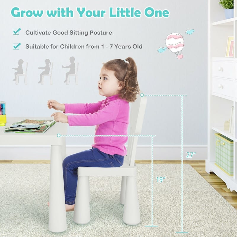 Versatile 3-Piece Children's Activity Table and Chair Set for Creative - table: 30" x 21" x 19"
