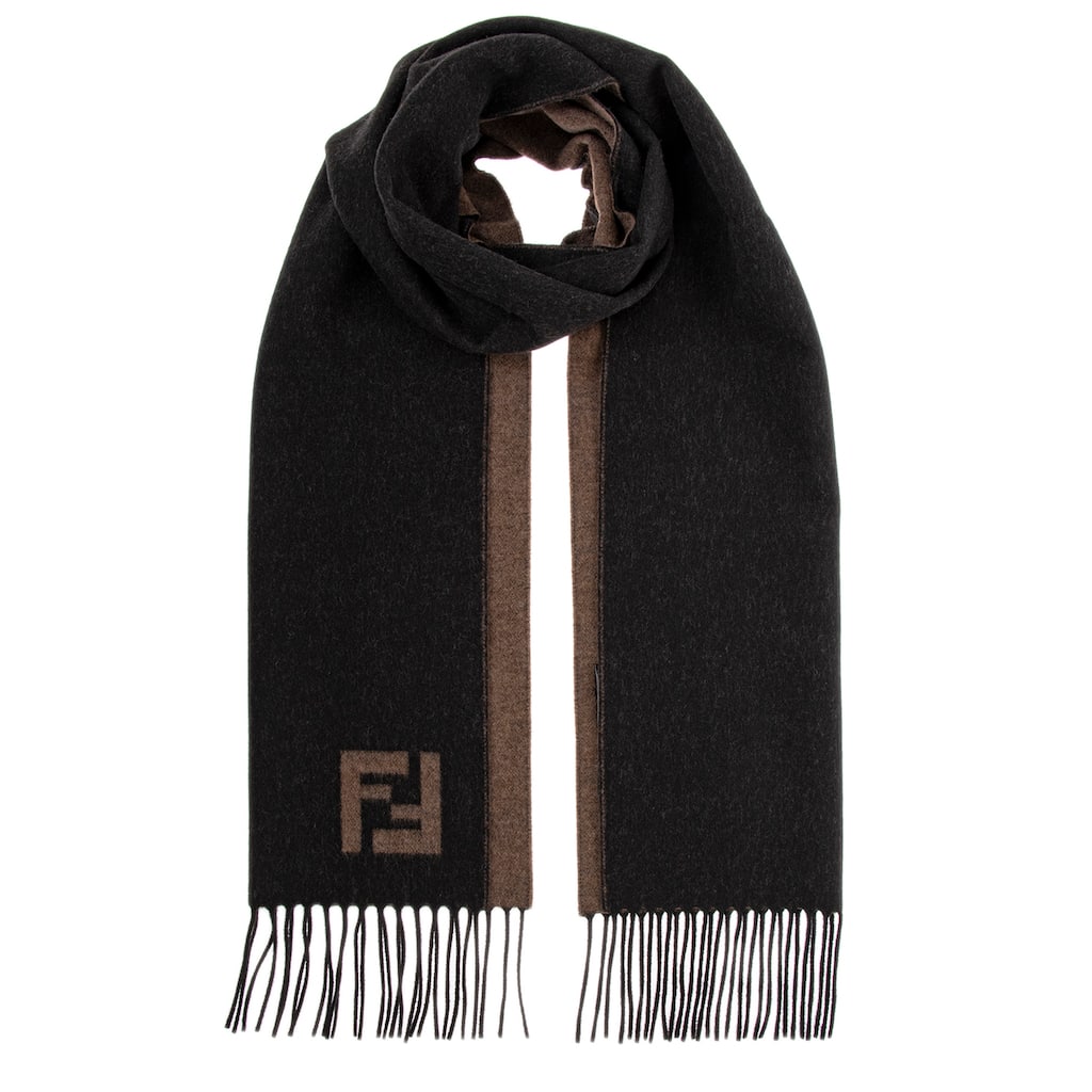 Fendi Double F Scarf in Wool and Cashmere
