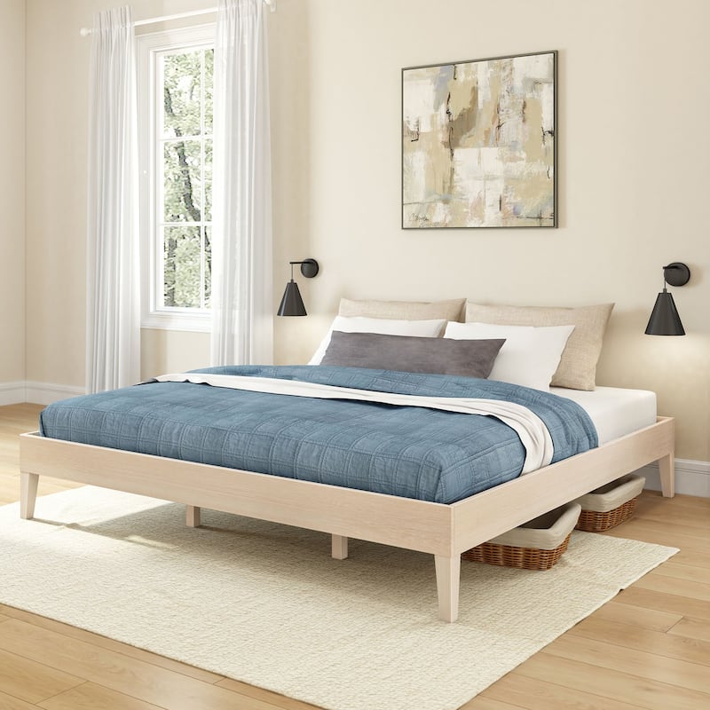 Now Furniture King Platform Bed - Textured Natural