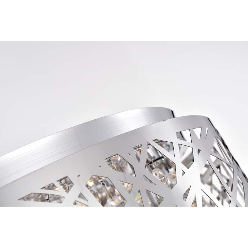 Braydon Chrome 4-Light Metal Drum Flush Mount