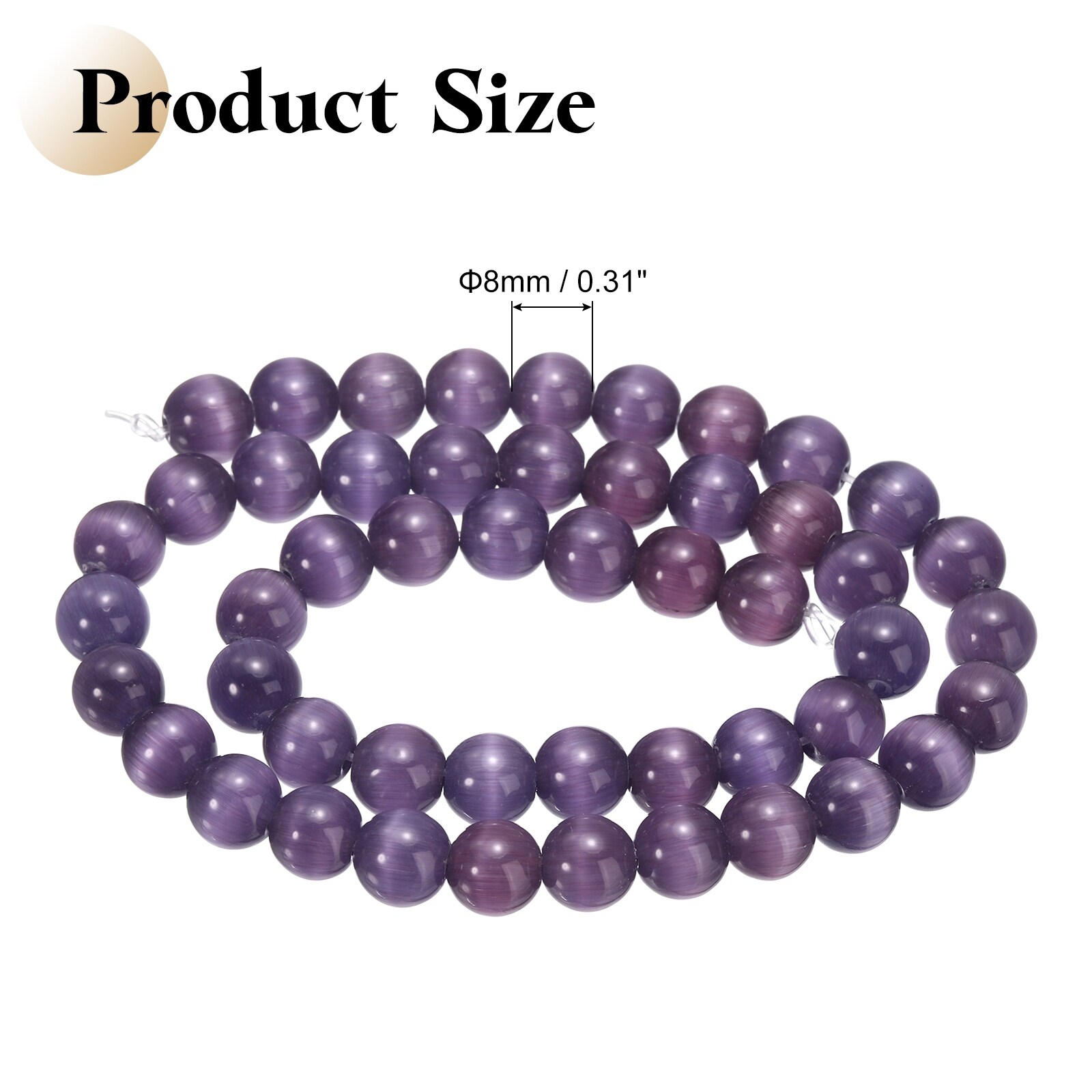 Cat's Eye Stone Beads Round Smooth Gemstone Crystal Loose Bead for Jewelry Making Bracelets Necklace Earrings