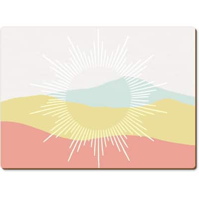 Mohave Sun Rays Decorative Hardboard Placemats with Protective Cork Backing 4 Pack Heat Tolerant and Easily Wipes Clean