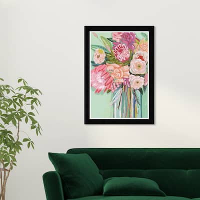 Wynwood Studio Prints Floral and Botanical Springtime Florals Pink and Modern & Contemporary Wall Art Canvas Print