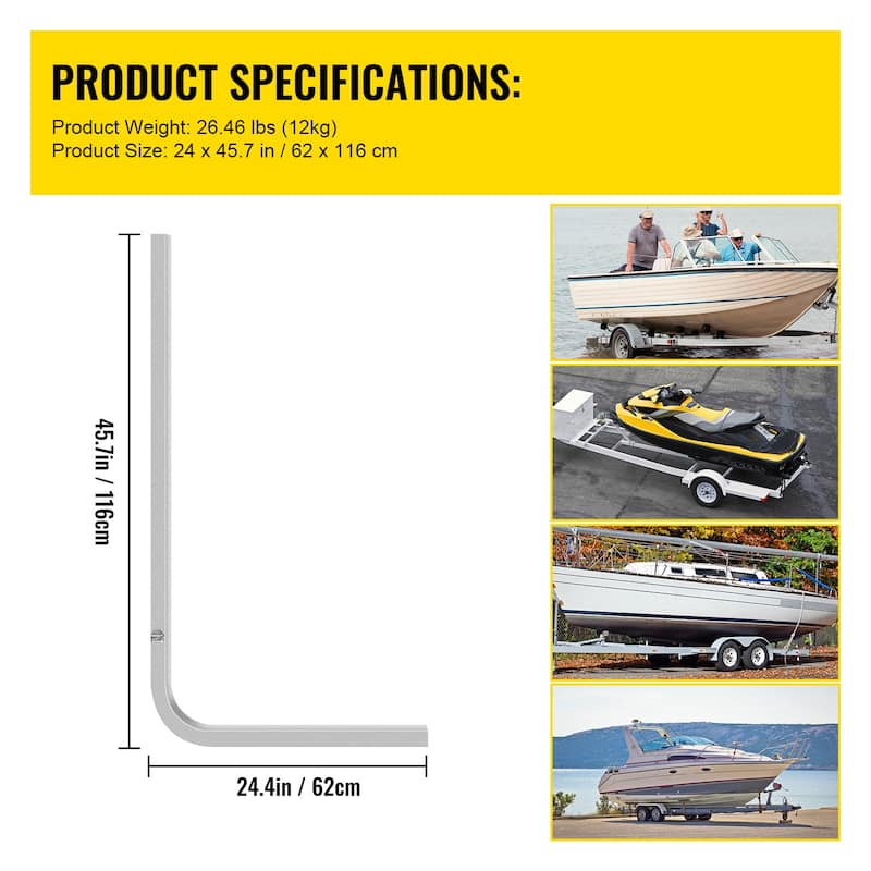 Boat Trailer Guide-ons, One Pair Aluminum Trailer Guide ons, Rust-Resistant Trailer Guides with Adjustable Width