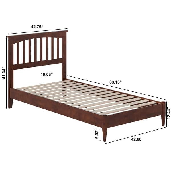 dimension image slide 15 of 19, Becket Solid Wood Low Profile Platform Bed