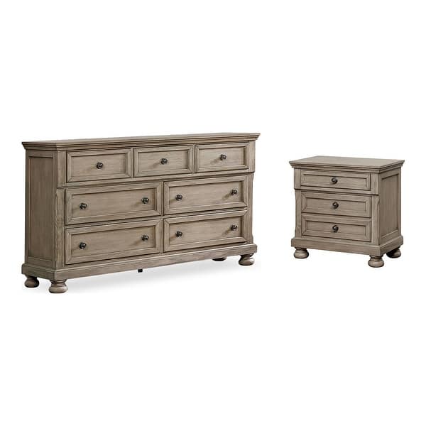 Nahkohe Transitional Grey Wood 2-piece Nightstand and Dresser Set by Carbon  Loft - Bed Bath & Beyond - 30374785