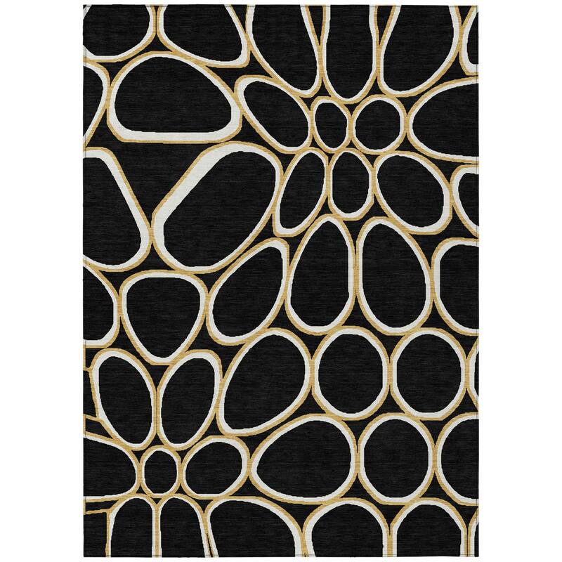HomeRoots Abstract Transitional Rectangle Outdoor Rug