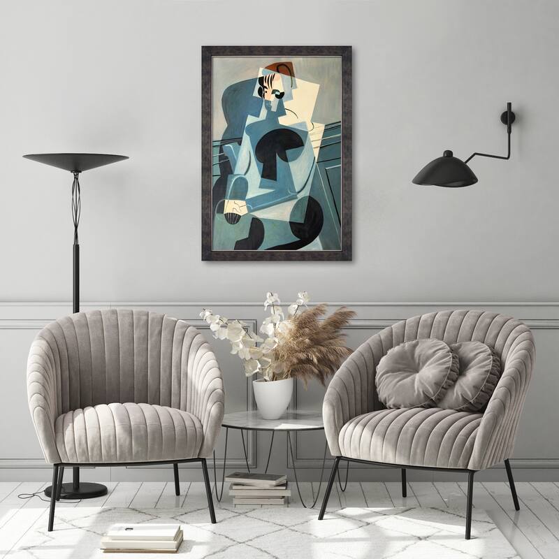 Portrait of Josette Gris with Suede Premier Frame On Sale Bed Bath