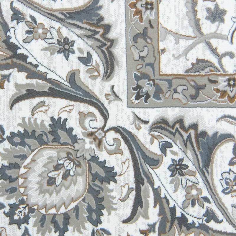 Gertmenian Majestic Croft Traditional Ivory and Grey Floral Border Area Rug