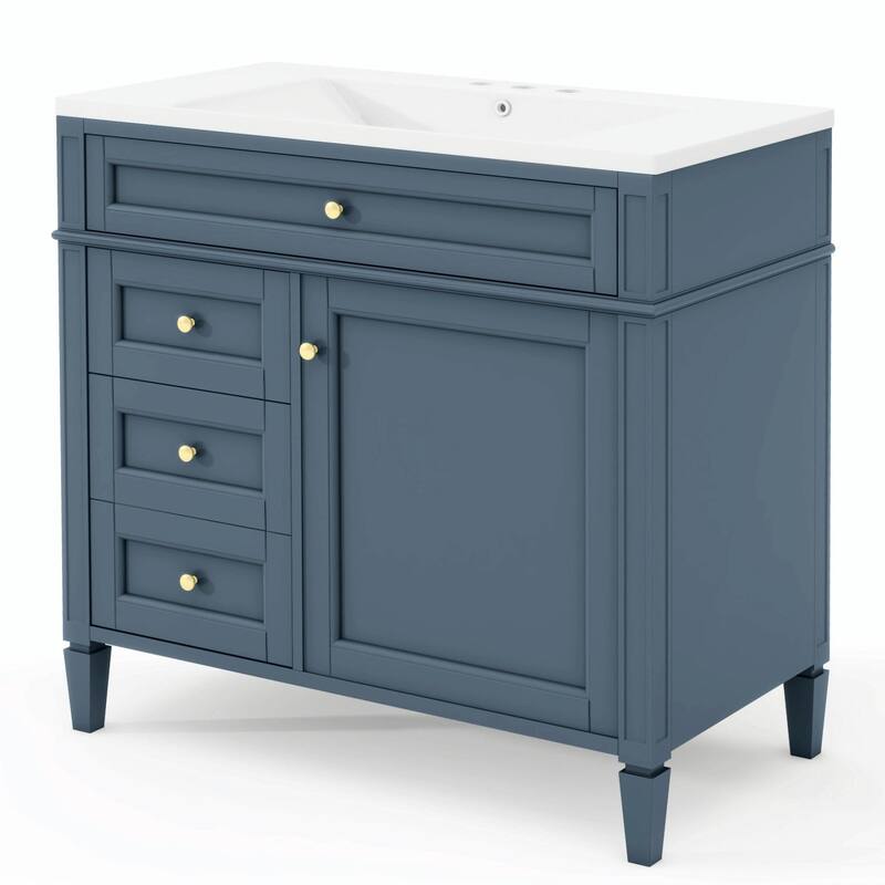 36'' Bathroom Vanity with Top Sink, 3 Drawers for Stylish Storage