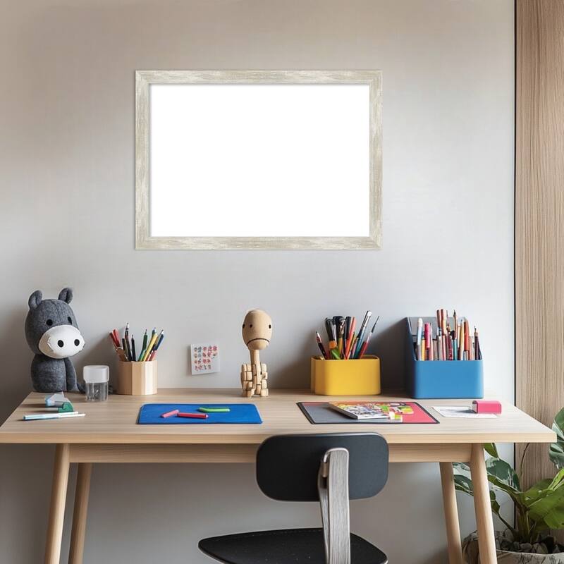 Amanti Art Crackled Metallic Narrow Framed Dry Erase Magnetic Board