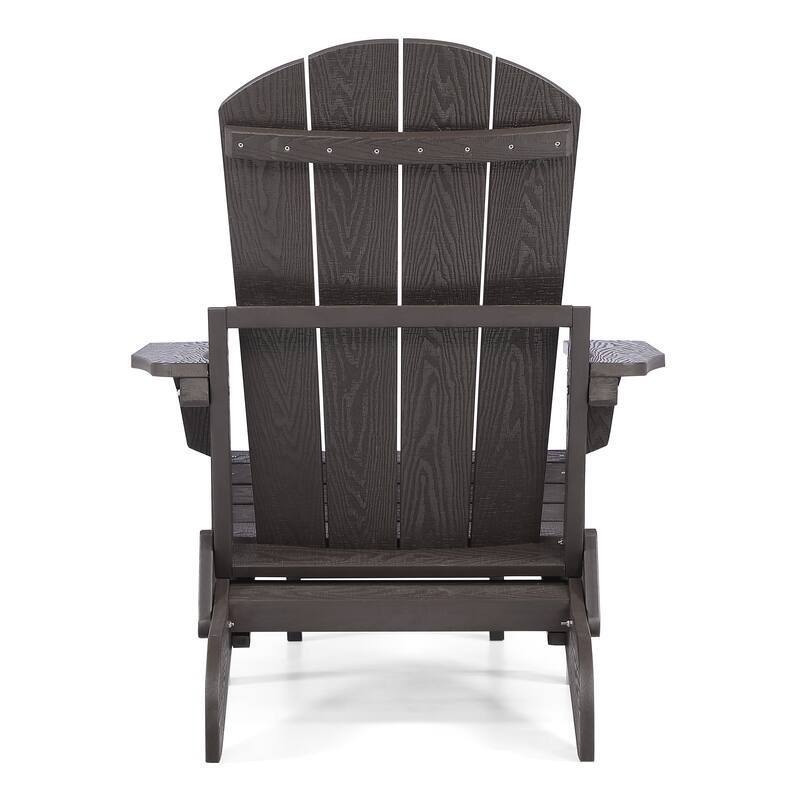 Seaton Folding Poly Adirondack Chair with Pull-out Ottoman, Set of 2