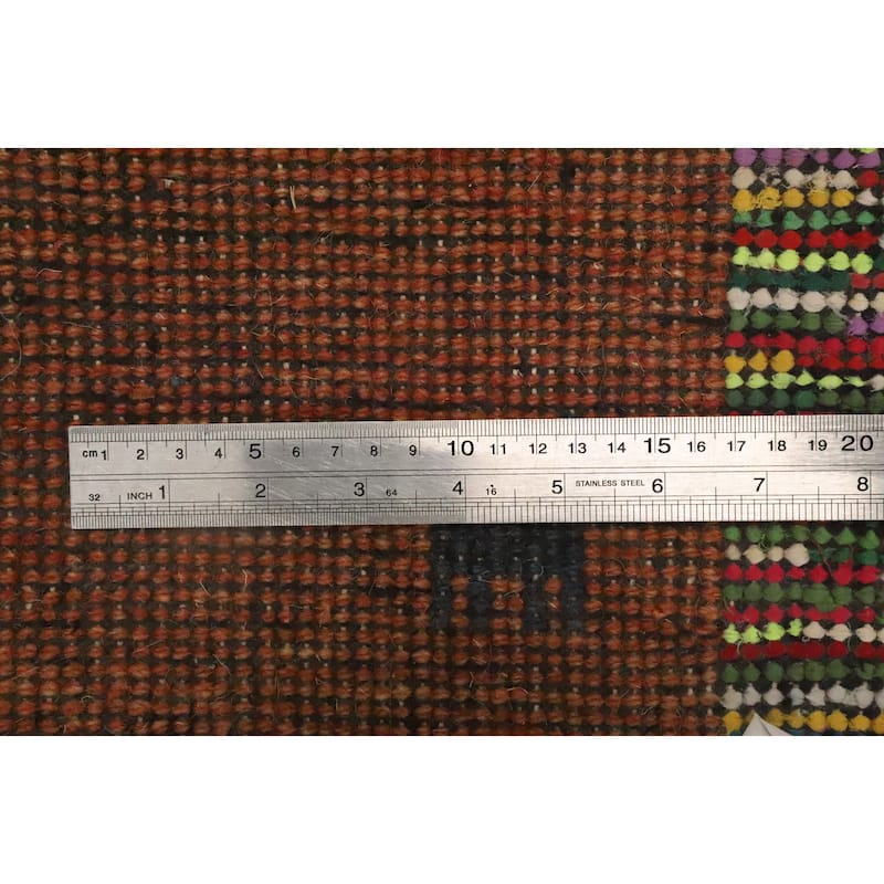 Hand Knotted Oriental 100% Wool Carpet Tribal Animal Pictorial Oranges & Rust Gabbeh Area Rug - 2' 11'' X 2' 1''