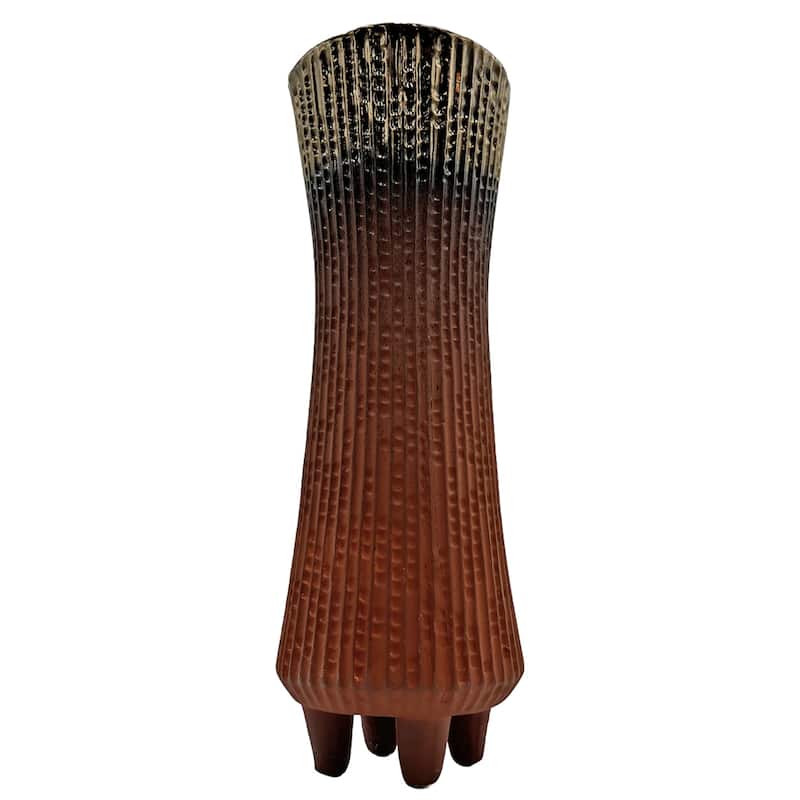 17 Inch Tall Modern Brown Ceramic Vase