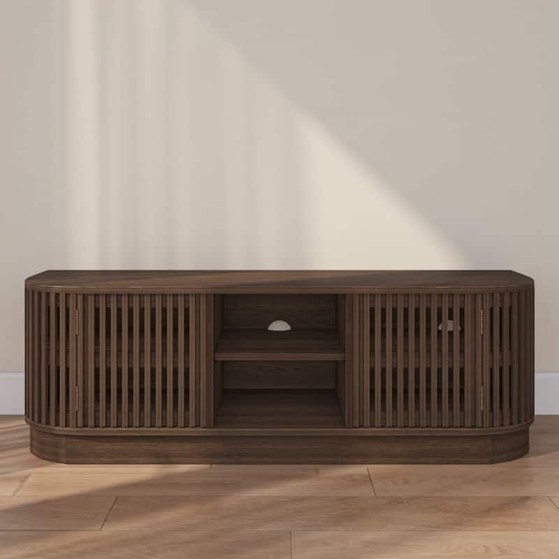 Plank and Beam Contour Curved Mid-Century Modern Sideboard/TV Stand