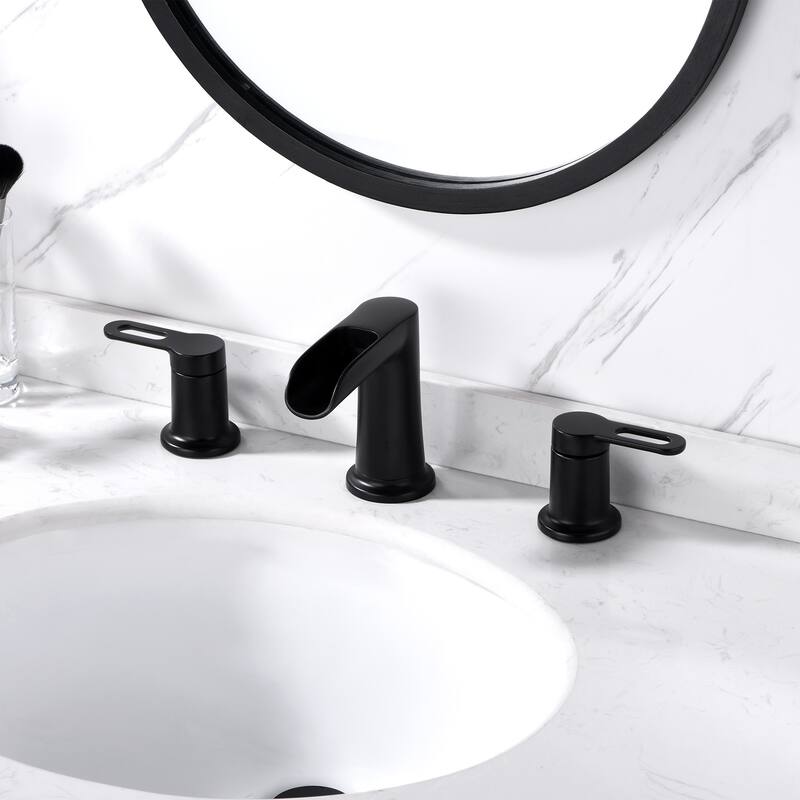 Luxier VividFall 8 in. Widespread 2-Handle Bathroom Faucet with Drain