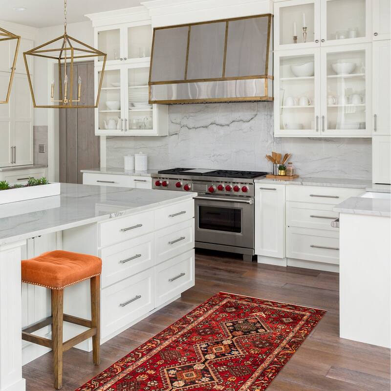 ECARPETGALLERY Hand-knotted Konya Red Wool Rug - 3'3 x 9'0