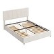 preview thumbnail 23 of 22, Modern & Simple Style Queen Size Upholstery Wood Platform Bed with Four Drawers,Adjustable Headboard