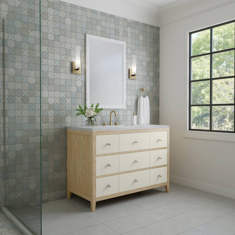 James Martin Vanities Celeste 48" Single Vanity, Sunwashed Oak with Embossed Shagreen