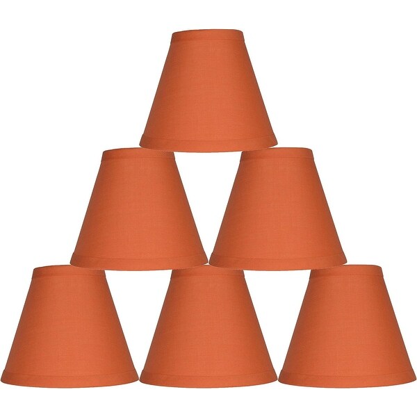 Orange Cotton Chandelier Lamp Shade, 3-inch by 6-inch by 5-inch