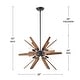 preview thumbnail 4 of 10, Bernice Antique Black Sputnik Natural Wood 6-light Chandelier