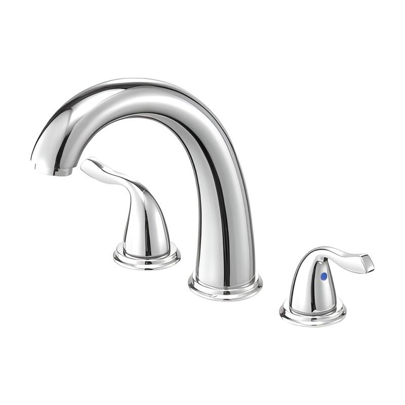 Silver Stainless Steel Roman Bathtub Faucet Set with Dual Handles and Fast Flow Design - 6.69 x 2.05 x 9.84 inch