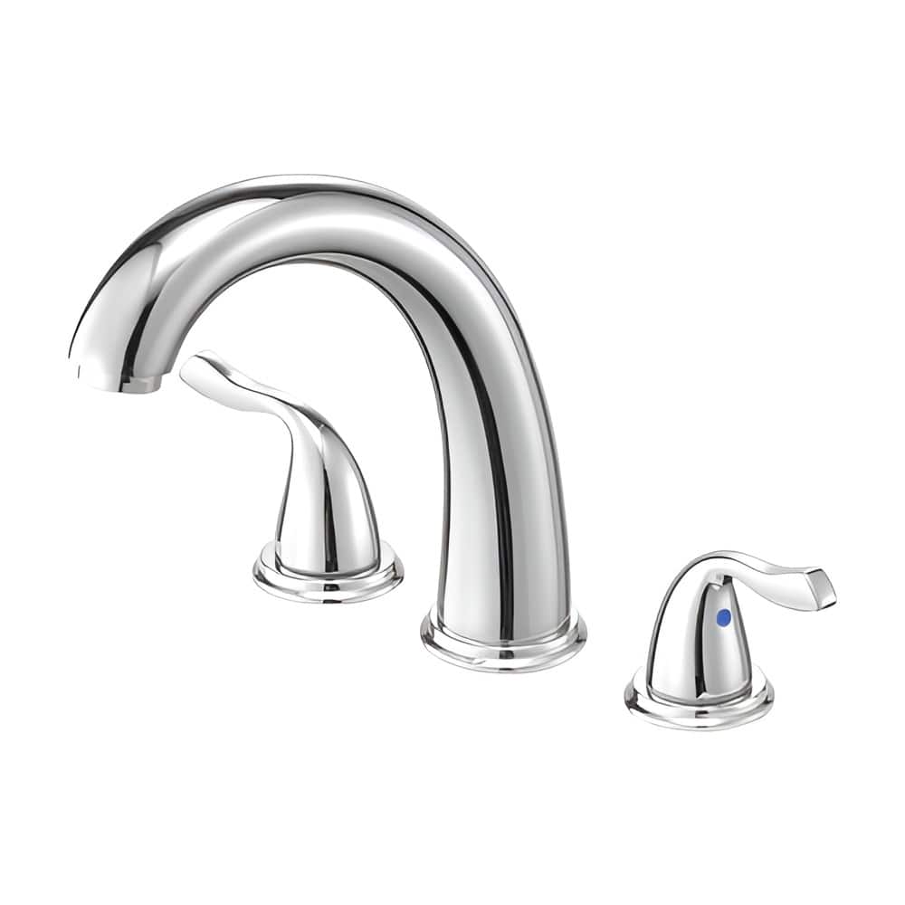 Silver Stainless Steel Roman Bathtub Faucet Set with Dual Handles and Fast Flow Design - 6.69 x 2.05 x 9.84 inch